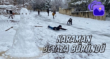 Karaman'da kar yağışı | Kent merkezi beyaza büründü