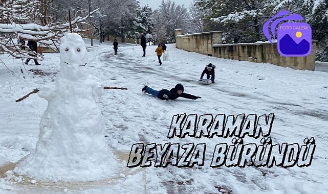 Karaman'da kar yağışı | Kent merkezi beyaza büründü
