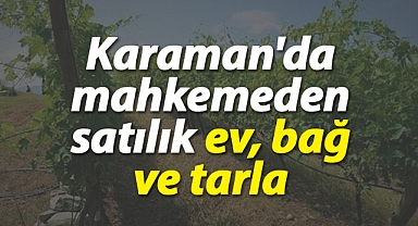 Karaman'da mahkemeden satılık ev, bağ ve tarla