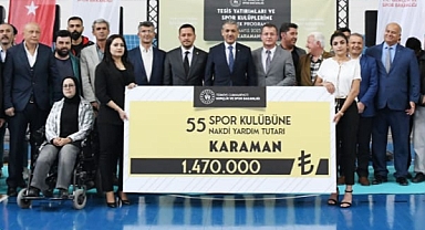 Karaman'da spor kulüplerine 1 milyon 470 bin TL yardım verildi