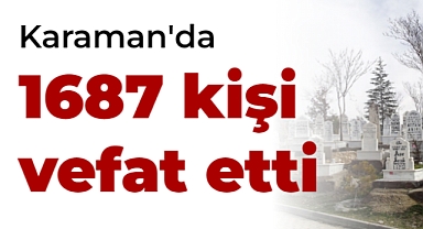 Karaman'da 1687 kişi vefat etti