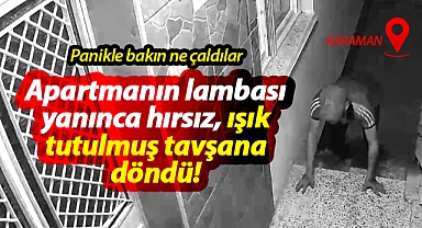 Karaman'da kameralara yakalanan hırsızlar panikle bakın ne çaldı