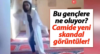 Bu gençlere ne oluyor? Camide yeni skandal görüntüler!