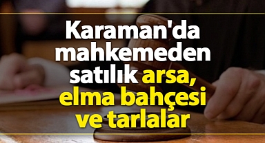 Karaman'da mahkemeden satılık arsa, elma bahçesi ve tarlalar