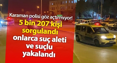 Karaman polisi göz açtırmadı! 5 bin 207 kişi sorgulandı, onlarca suç aleti yakalandı