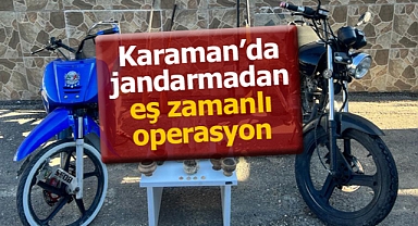 Karaman'da jandarmadan eş zamanlı operasyon