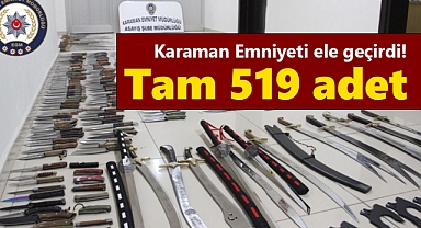 Karaman'da kanuna aykırı kesici alet satışı yapan 2 kişi yakalandı