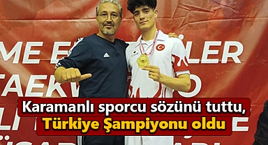 Karamanlı sporcu Ali Can Fındık sözünü tuttu, Türkiye Şampiyonu oldu