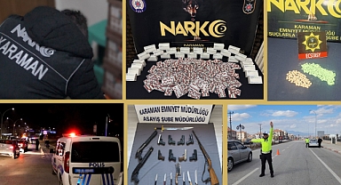 Karaman'da emniyetin haftalık çalışmasında 15 kişi tutuklandı
