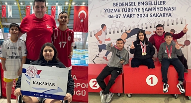 Karaman Bedensel Engelliler Yüzme Takımından Madalya Yağmuru