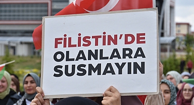 KMÜ’DE İSRAİL’İN GAZZE’YE YÖNELİK SALDIRILARI PROTESTO EDİLDİ