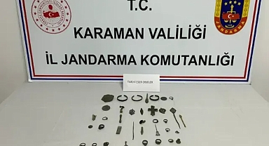 Karaman'da Jandarma Tarihi Eser Kaçakçılığını Engelledi: 47 Adet Tarihi Eser Ele Geçirildi