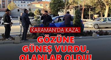 SON DAKİKA! Belediye kavşağında otomobil refüje çıktı