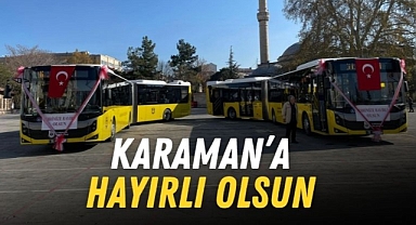 Karaman Toplu Taşımasına Yeni Körüklü Otobüsler Katıldı