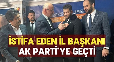 İstifa eden il başkanı AK Parti'ye geçti