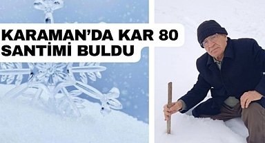 Karaman'da kar 80 santimi buldu
