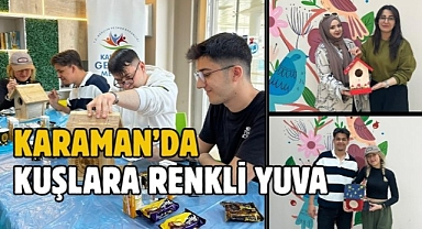Karaman’da kuşlara renkli yuva