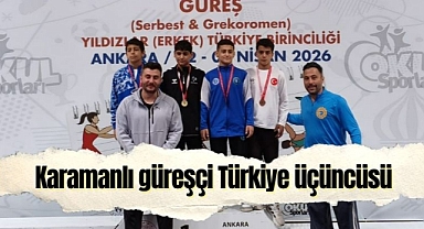 Karamanlı güreşçi Türkiye üçüncüsü