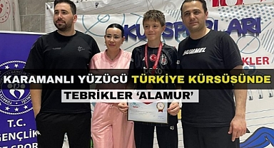 Karamanlı yüzücü Türkiye kürsüsünde